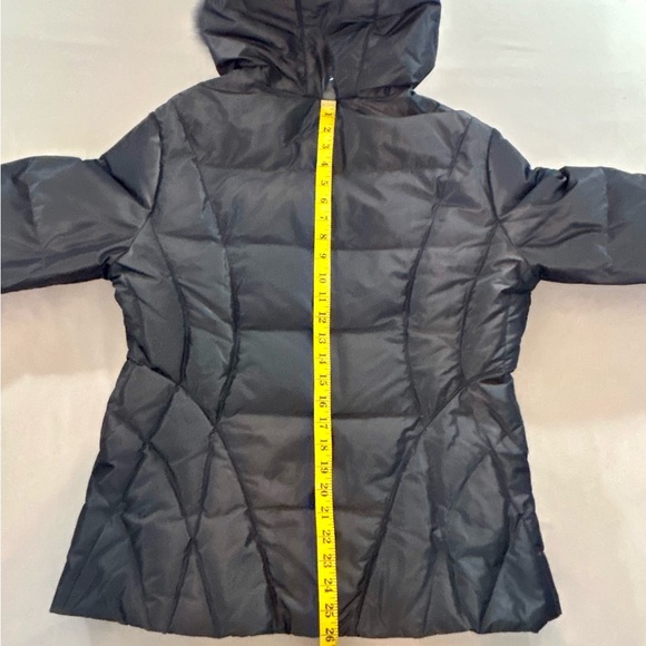 1 Madison Limited Collection Charcoal Gray Coat Fox Fur Trimmed Hood Size Large - Picture 9 of 10